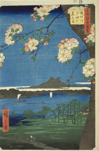 Suijin Shrine draft d first sound te sumida rive r (sumida river suijin no mori first), z serii s ``Ridge d red fan net s views f edo (sto widoków Edo)