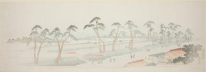 Takada Riding Grounds (Takada Baba), z serii „Trzynaście widoków na okolice Edo” autorstwa Utagawa Hiroshige