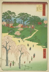 Ręczny MP Egar Nippori (Bitwa o Świątynię Nippori), z serii „Ridge dre d f s widoki Edo (Sto słynnych widoków Edo)” autorstwa Utagawa Hiroshige