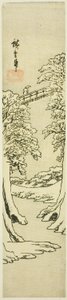 Most Małp w zimie autorstwa Utagawa Hiroshige
