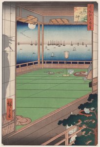 Cypel z widokiem na Księżyc, z cyklu „Sto widoków słynnych miejsc w Edo” autorstwa Utagawa Hiroshige