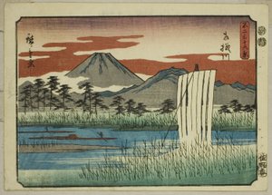 Rzeka Sagami (Sagamigawa), z serii „Trzydzieści sześć widoków góry Fuji (Fuji sanjurokkei)” autorstwa Utagawa Hiroshige