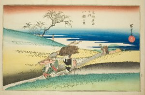 The Village of Yase (Yase no sato) from the series "Famous Places in Kyoto (Kyoto meisho no uchi)" autorstwa Utagawa Hiroshige