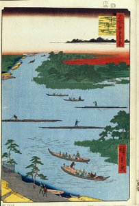 Ujście rzeki Nakagawa Sto słynnych widoków Edo, 1856-1858 autorstwa Utagawa Hiroshige