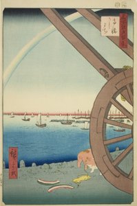 Ushimachi w Takanawa (czeka na bydło w Takanawie), z te serie” autorstwa Utagawa Hiroshige