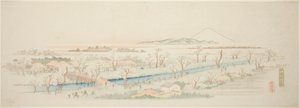 Widok Koganei (Koganei no kei), z bez tytułu serii słynnych widoków przedmieść Edo autorstwa Utagawa Hiroshige