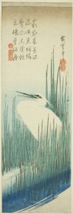 Czapla biała i pędzle autorstwa Utagawa Hiroshige