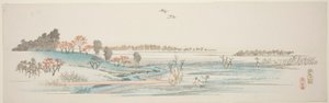 Yuhigaoka, z serii bez tytułu słynnych widoków przedmieść Edo autorstwa Utagawa Hiroshige