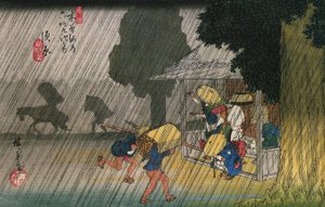nr 39 Suhara, z Sześćdziesięciu dziewięciu stacji Kiso-kaidō autorstwa Utagawa Hiroshige