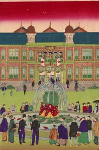 Druga krajowa wystawa przemysłowa w Ueno Park autorstwa Utagawa Hiroshige III