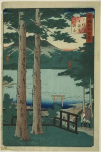 Jezioro w Chuzenji w prowincji Shimotsuke (Shimotsuke Chuzenji kosui), z serii „Sto słynnych widoków w różnych prowincjach (Shokoku meisho hyakkei)”