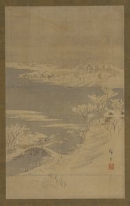 Pejzaż zimowy, połowa XIX wieku. autorstwa Utagawa Hiroshige II