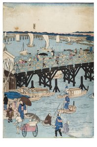 Znane miejsca w Tokio, prawdziwy widok na most Ryogoku