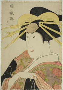 Portret aktora w kobiecym stroju autorstwa Utagawa Kunimasa