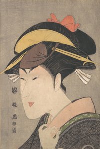 Aktor Matsumoto Yonesaburo w roli kobiety, koniec lat 90. XVIII wieku.