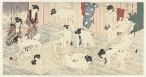 Łaźnia w Hakone autorstwa Utagawa Kunisada (I)