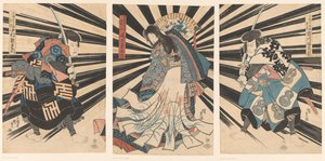 Utaemon Nakamura Doctor V, Onoe Kikukoro Ii Ii Sono Ichikawa Grape Dye V. autorstwa Utagawa Kunisada (I)