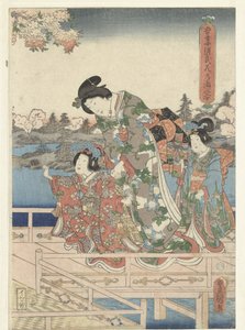 Wiosenny bankiet dla wschodniego Genji Azuma Genji hana no yuen (tytuł na obiekcie) autorstwa Utagawa Kunisada (I)