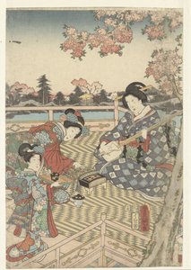 Wiosenny bankiet dla wschodniego Genji Azuma Genji hana no yuen autorstwa Utagawa Kunisada (I)