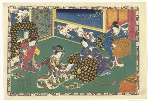 Rozdział 17 Prawdziwe obrazy Wspaniałego Księcia (tytuł serii) Sono sugata Hikaru no utsushi-e (tytuł serii na obiekcie) autorstwa Utagawa Kunisada (I)