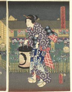 Zajazd Irissen Boei zensei hanashobu no zu autorstwa Utagawa Kunisada (I)