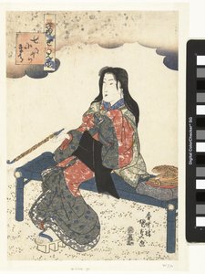 Komachi na grobie Sotoba (tytuł na obiekcie) Współczesne odniesienia do siedmiu Komachi (tytuł serii) Tosei mitate nana Komachi (tytuł serii na obiekcie) autorstwa Utagawa Kunisada (I)