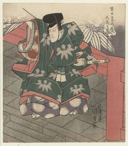 Mężczyzna przy wejściu do świątyni autorstwa Utagawa Kunisada (I)