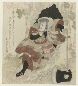 Człowiek z siekierą wychodzi z drzewa autorstwa Utagawa Kunisada (I)