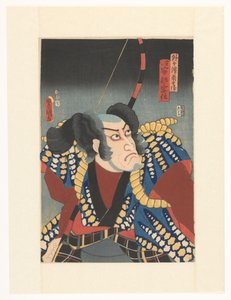Sotogahama no Nambei z kokardą na plecach autorstwa Utagawa Kunisada (I)