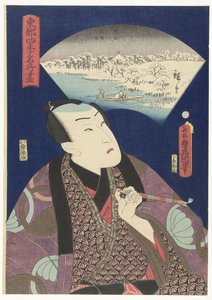 Sumida zimą Wybór znanych miejsc w Edo w ciągu czterech pór roku. (tytuł serii) Toto shiki meisho tsukushi (tytuł serii na obiekcie) autorstwa Utagawa Kunisada (I)