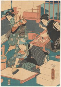 Kobiety robią zdjęcia (część środkowa) autorstwa Utagawa Kunisada (I)