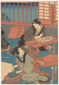 Kobiety robią zdjęcia (prawa część) autorstwa Utagawa Kunisada (I)