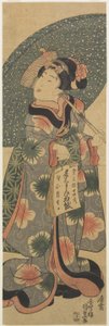 (Dziewczyna trzymająca zeszyt), styczeń 1843 autorstwa Utagawa Kunisada
