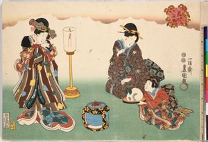 Wieczór Śnieżny Bo-setsu, z cyklu Osiem figuralnych widoków Sugata Hakkei, ca. 1850 r., ok. 1850 r. 1850 autorstwa Utagawa Kunisada