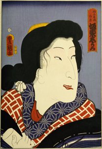 Z serii "Słynni aktorzy przeszli i obecni", ok. 1860-65 autorstwa Utagawa Kunisada