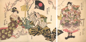 Scena kabuki w obozie Kumagai, ze sztuki Kronika bitwy pod Ichinotani I..., 1811. autorstwa Utagawa Kunisada