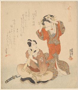 Mężczyzna i kobieta, z serii Pięciu rycerskich dandysów autorstwa Utagawa Kunisada