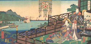 Pan Hikaru Tei Maruyama P Wrestling CT Nagasaki Nagasaki Dejima, 3m. . . , III Brama, 1861. autorstwa Utagawa Kunisada