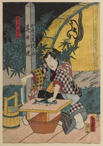 Scena ze sztuki Kabuki autorstwa Utagawa Kunisada