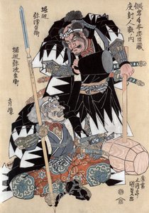 Aktorzy Horibe Yatsubei i Horibe Yajibei autorstwa Utagawa Kunisada