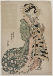 Pan Shiratama z Te Tamaya autorstwa Utagawa Kunisada