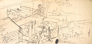 Dwie kurtyzany cieszące się widokiem z herbaciarni autorstwa Utagawa Kunisada