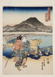 Widok Fucha? (Fuch? no zu) (kolorowy drzeworyt) autorstwa Utagawa Kunisada