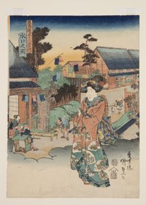 Widok ust wody (rysunek ust wody) autorstwa Utagawa Kunisada