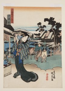 View of Totsuka (Totsuka zu) (colour woodblock print) autorstwa Utagawa Kunisada