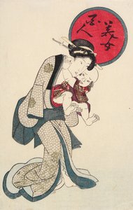 Kobieta trzymająca niemowlę autorstwa Utagawa Kunisada