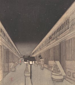 Główna ulica Yoshiwary w gwiezdną noc, 1852-64., 1852-64. autorstwa Utagawa Kunisada II