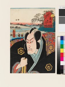 Postać Kumagai Jirō Naozane w Fujieda autorstwa Utagawa Kunisada II