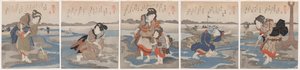 Pięć zdjęć odpływu autorstwa Utagawa Kuniyoshi