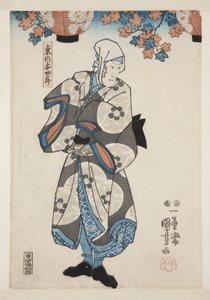 Aktor Ichimura Uzaemon XII jako Higashino no Yoshiro (kolorowy drzeworyt) autorstwa Utagawa Kuniyoshi